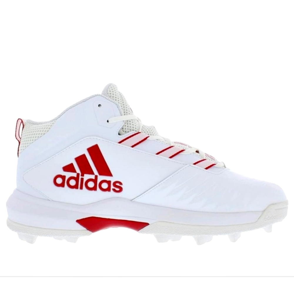 BRAND NEW Adidas SM Nasty Torsion 2E Men's Size 14 WHITE/RED Football Cleats NIB
